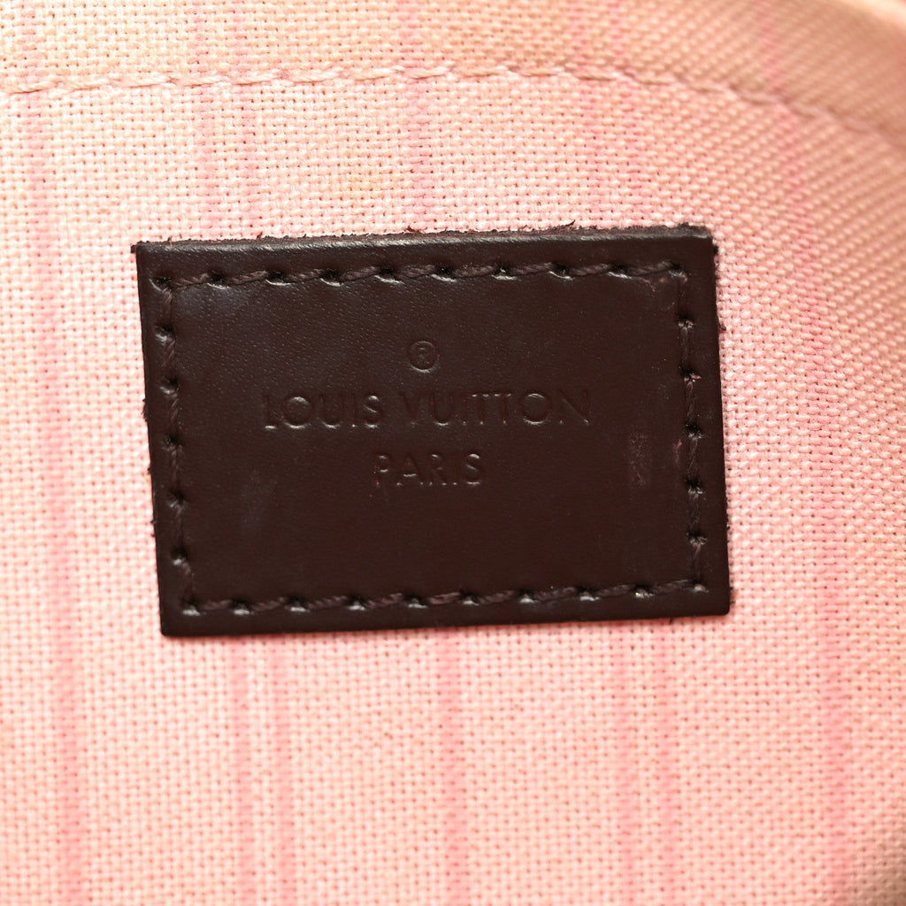 Louis Vuitton Damier Ebene Neverfull MM GM Pochette Rose Ballerine