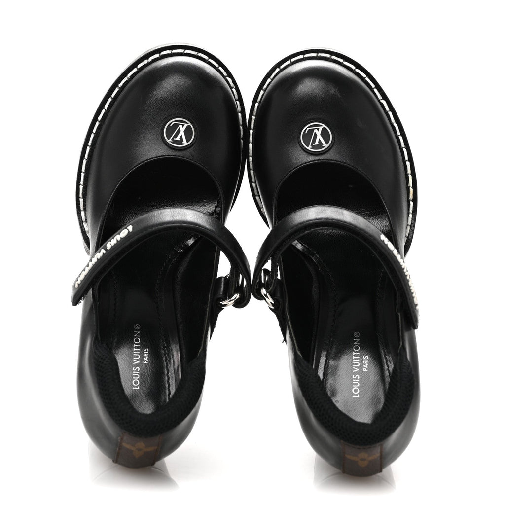 Louis Vuitton Calfskin Star Trail Ankle Pumps 37 Black