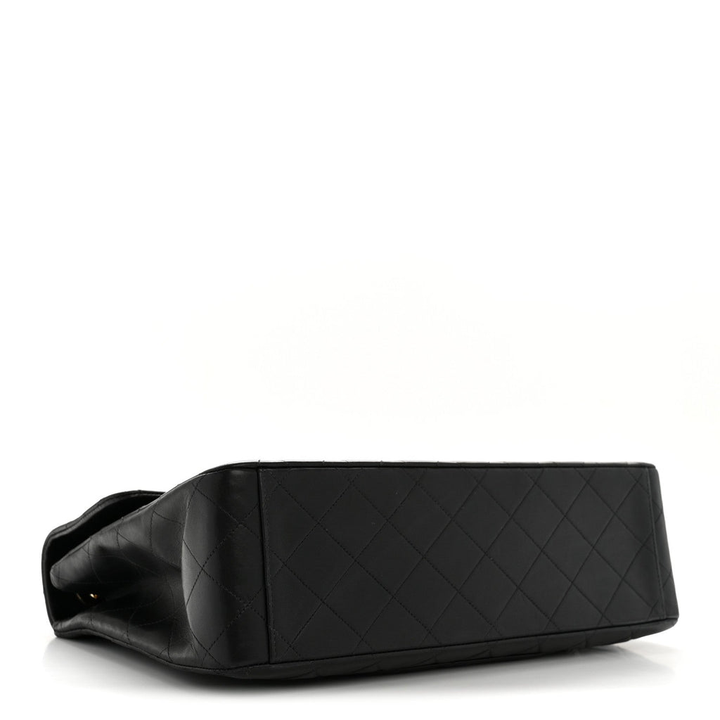 Chanel Lambskin Quilted XL Jumbo Single Flap Black