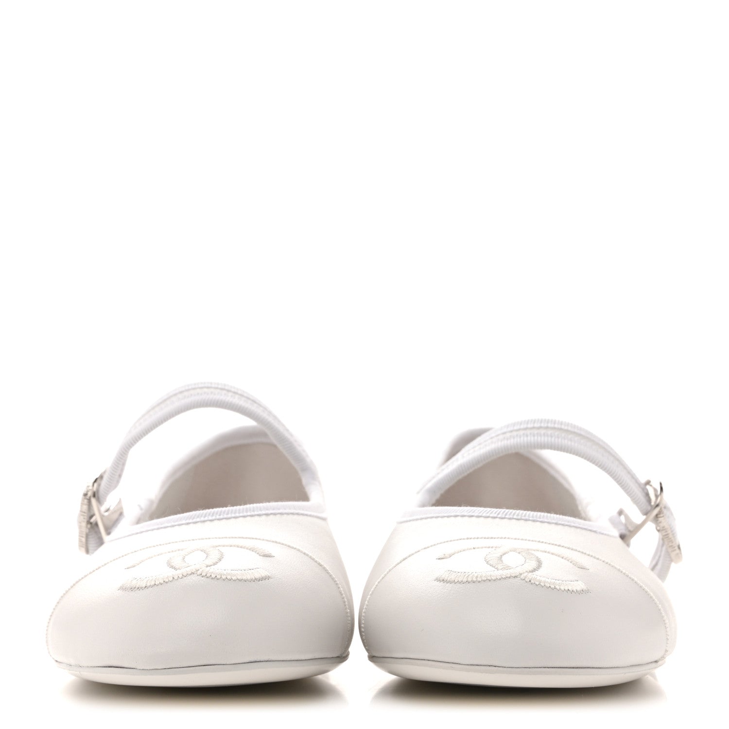 Lambskin Mary Jane Flats 40 White