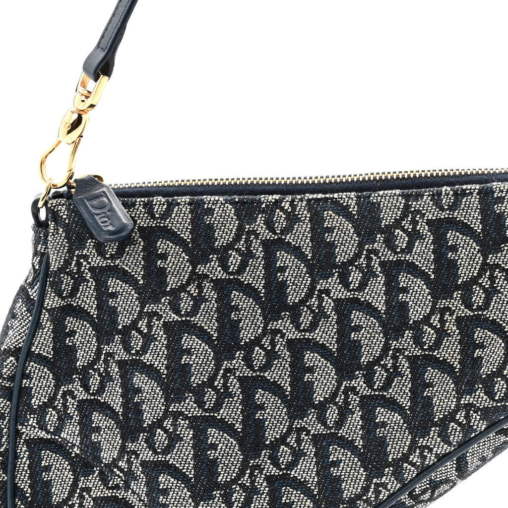 Christian Dior Monogram Mini Saddle Pochette Navy