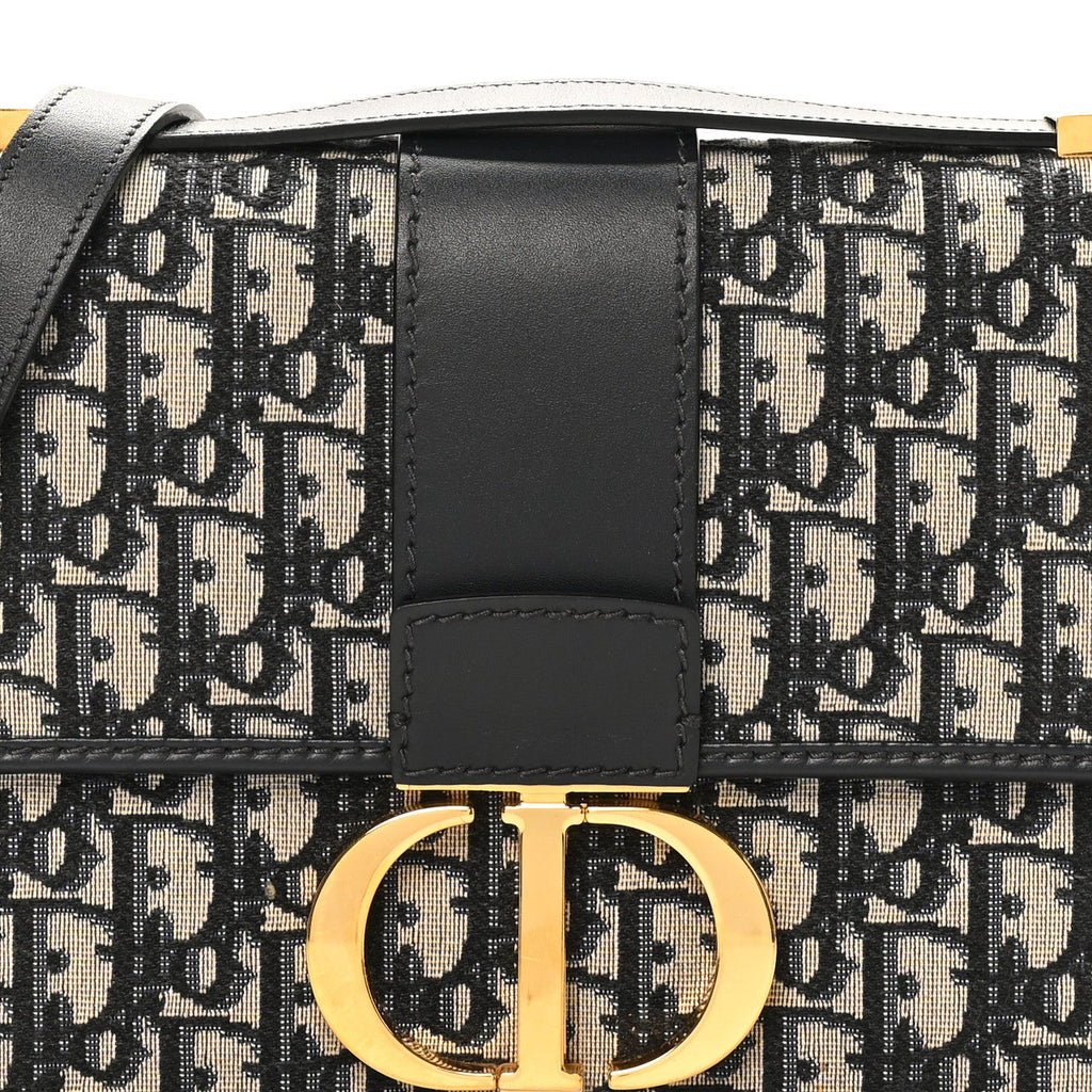 Christian Dior Oblique 30 Montaigne Flap Bag Blue