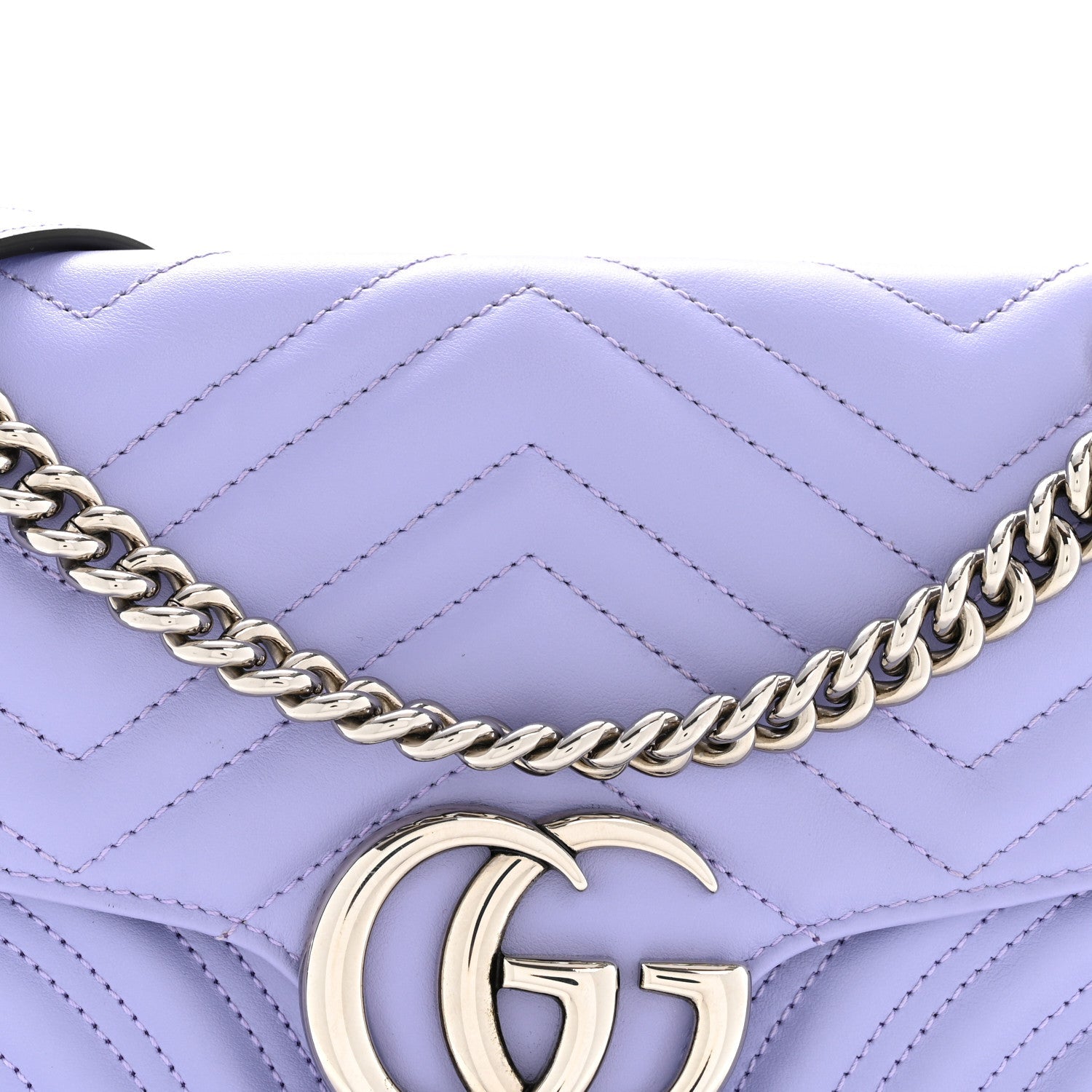 Gucci Calfskin Matelasse Small GG Marmont Shoulder Bag Lapis