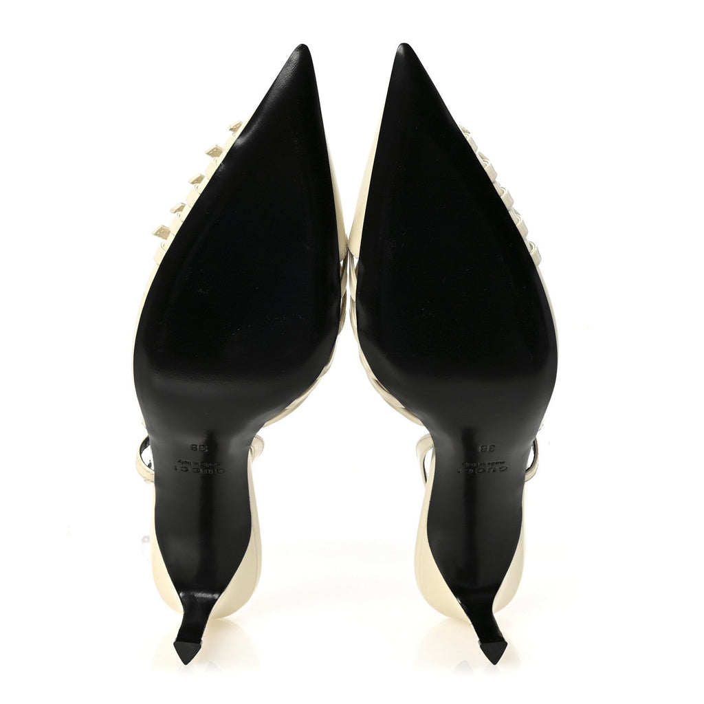 Gucci Patent Regents Slingback Pumps 38 New Ivoire