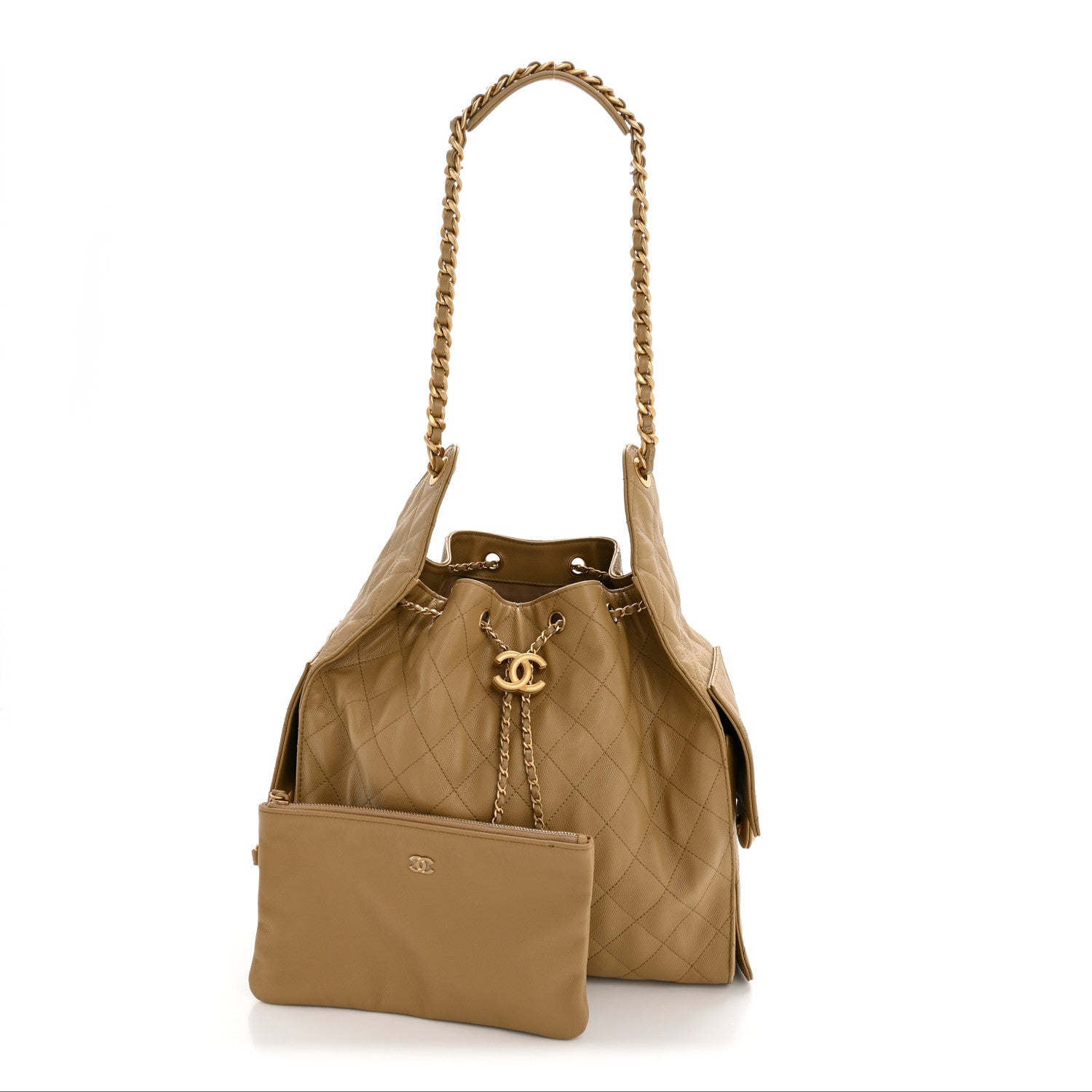 Chanel Caviar Quilted Medium Chanel 25 Handbag Dark Beige