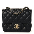 Chanel Lambskin Quilted Mini Square Flap Black