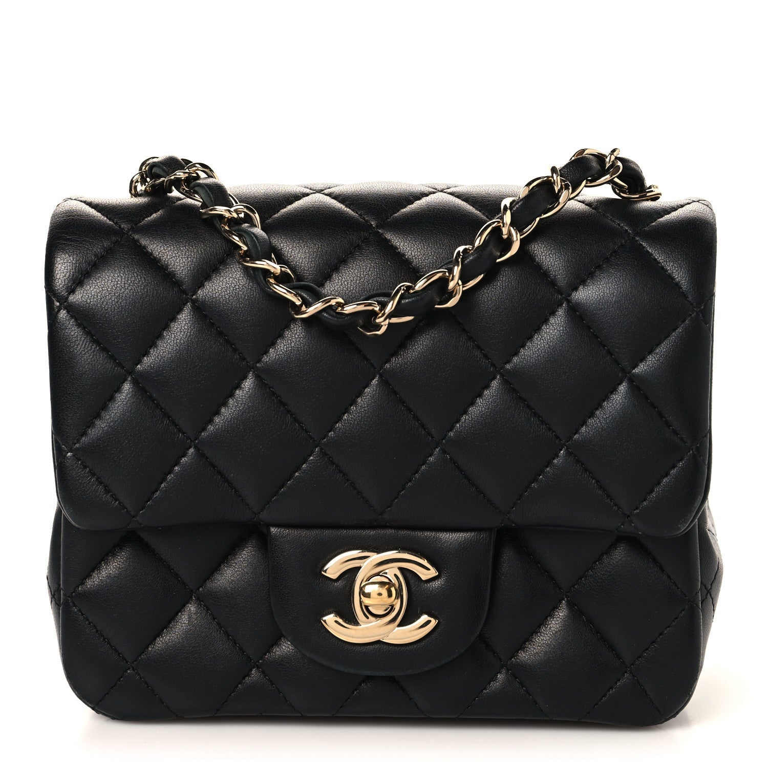 Chanel Lambskin Quilted Mini Square Flap Black