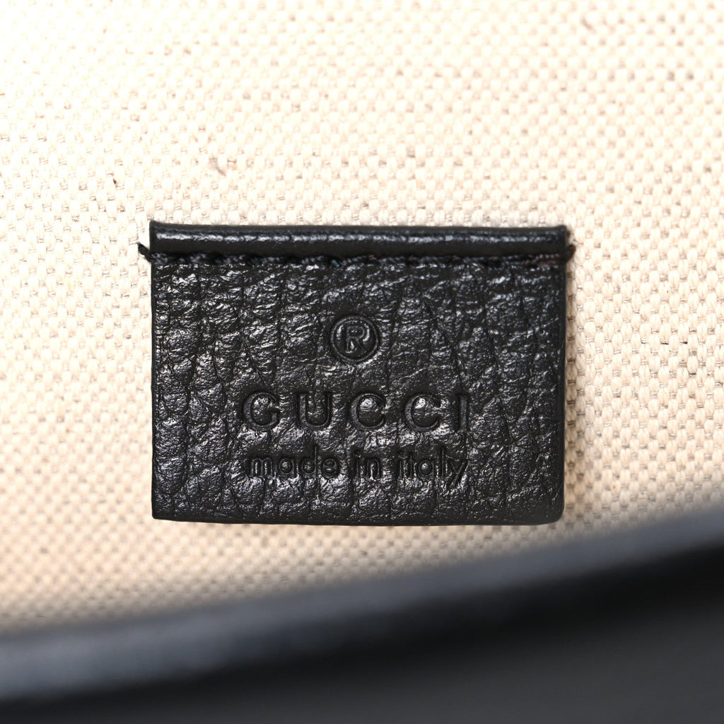 Gucci Dollar Calfskin Enamel Small Dionysus Shoulder Bag Black Electric Blue