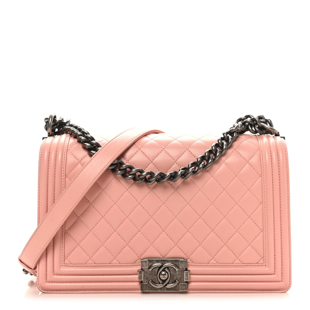 Chanel Lambskin Quilted New Medium Boy Flap Light Pink