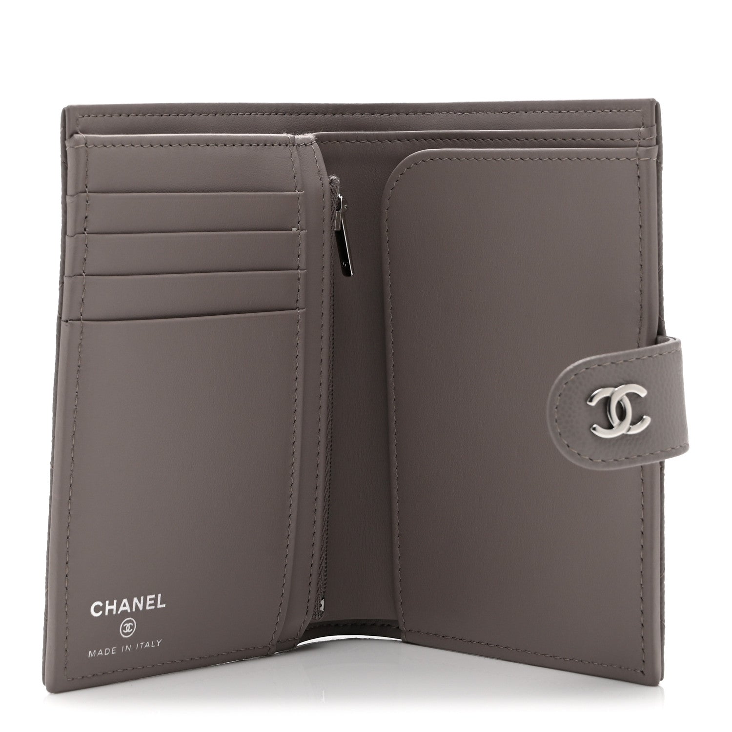 Caviar Quilted Passport Holder Grey