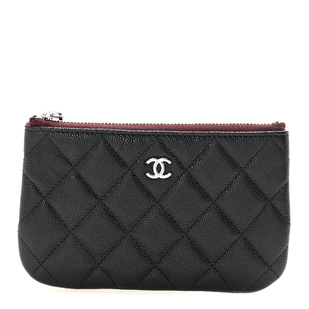 Caviar Quilted Small Cosmetic Case Black