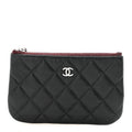 Caviar Quilted Small Cosmetic Case Black