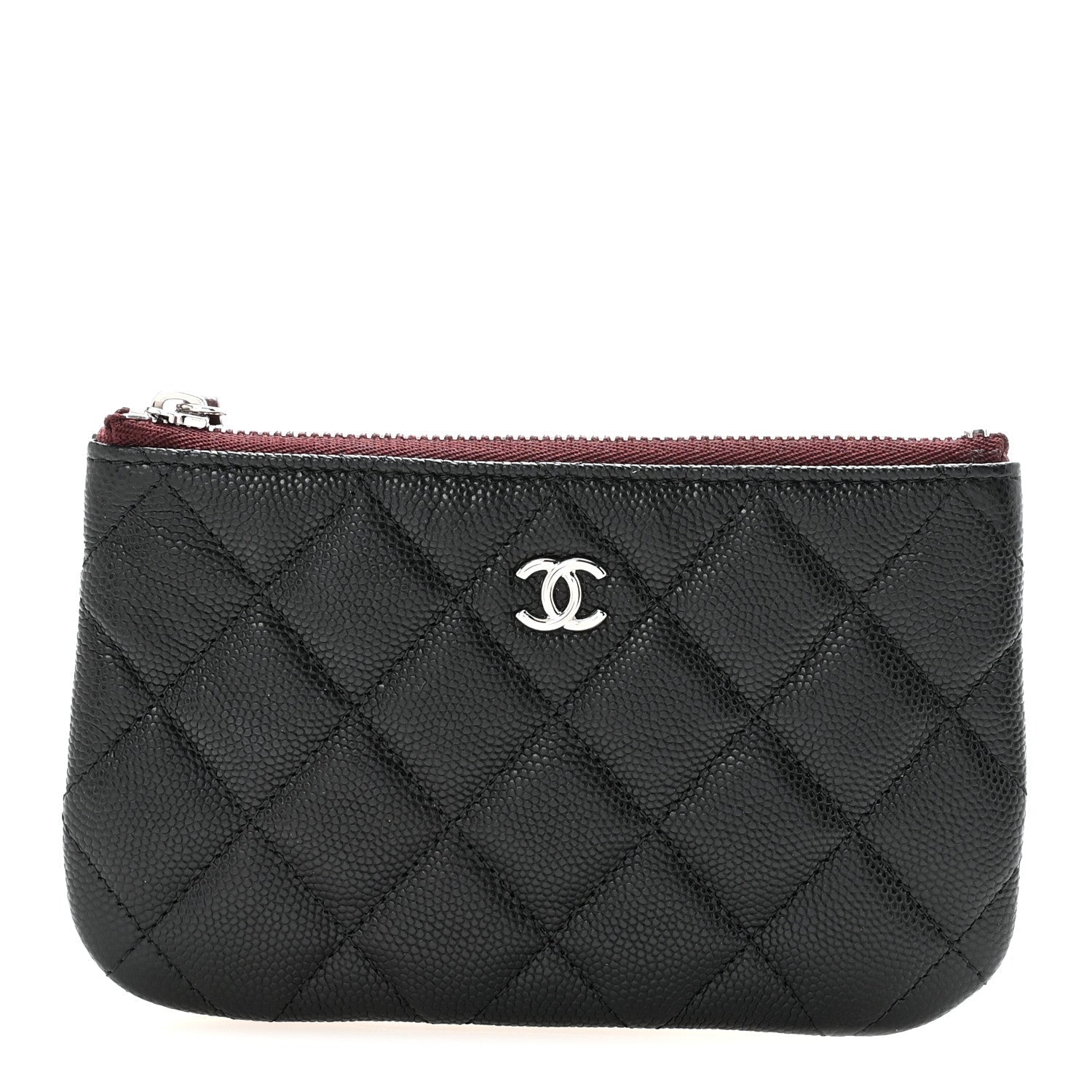Caviar Quilted Small Cosmetic Case Black