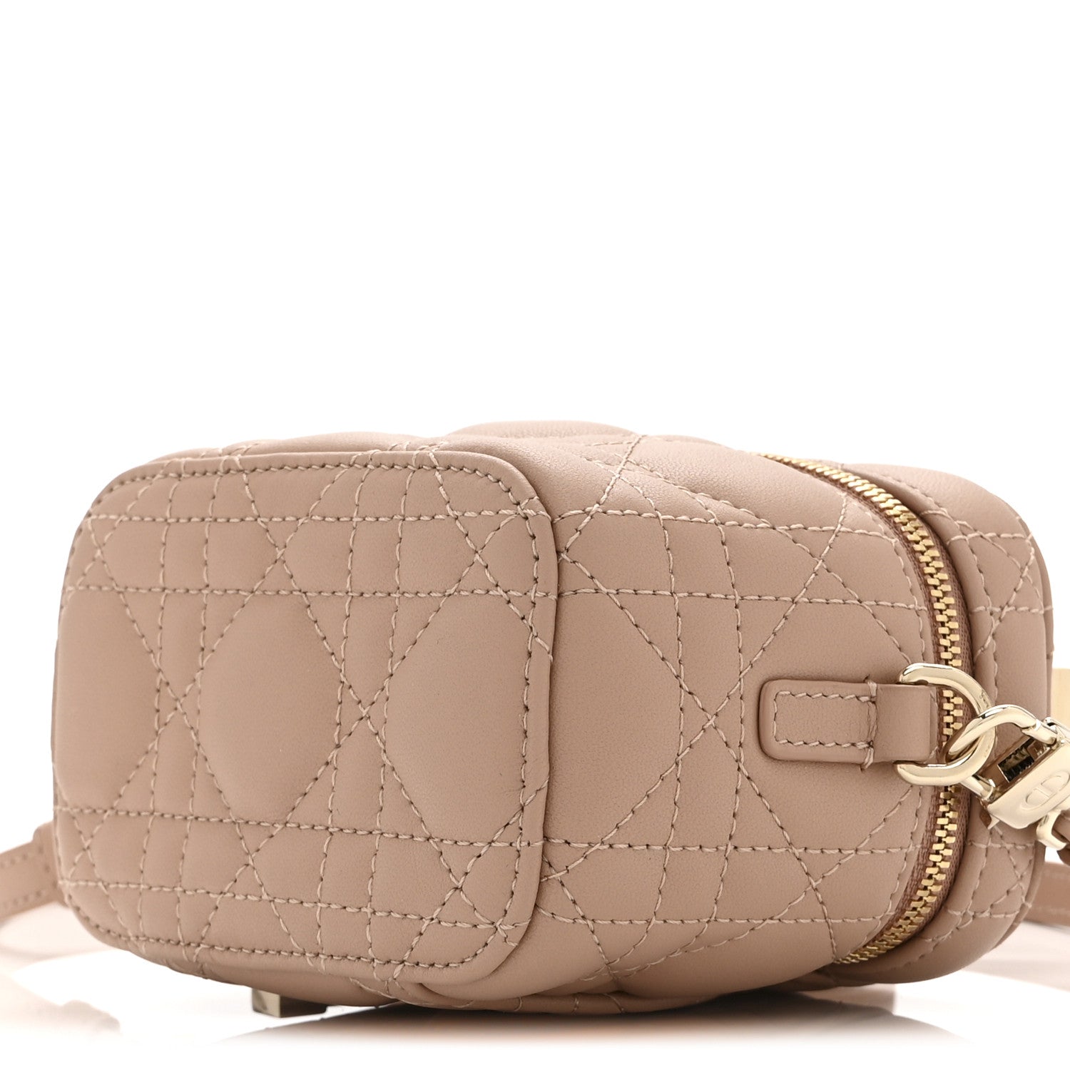 Christian Dior Lambskin Cannage Micro Lady Dior Vanity Case Rose Des Vents