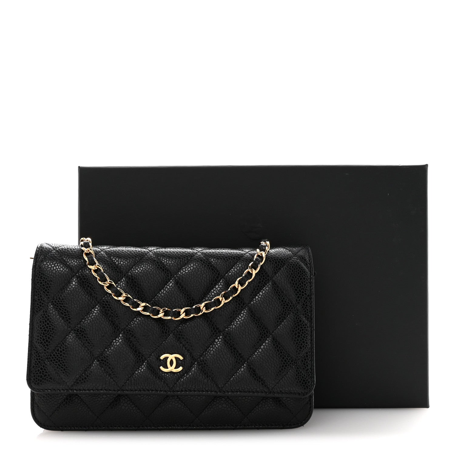 Chanel Caviar Quilted Wallet on Chain WOC Black