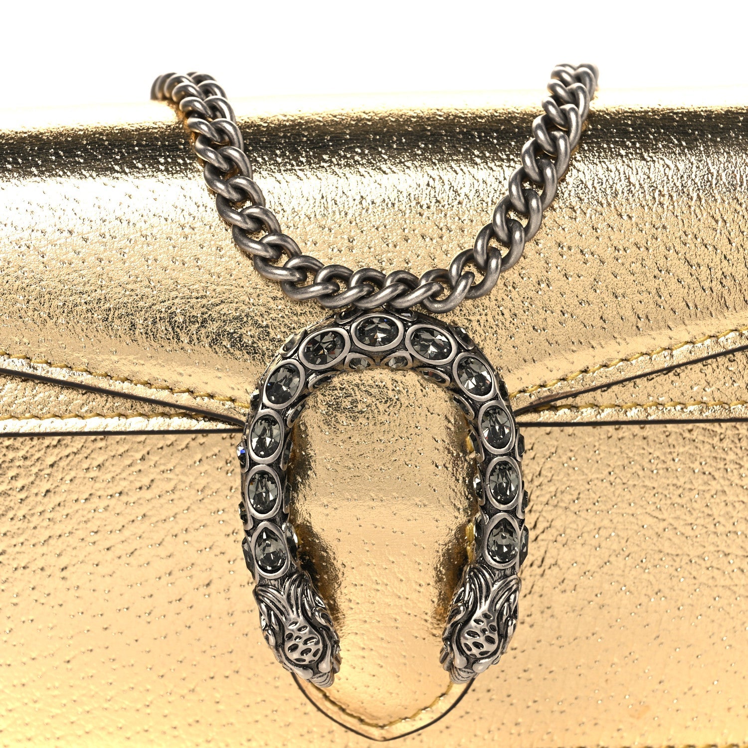 Gucci Metallic Calfskin Super Mini Dionysus Shoulder Bag Gold