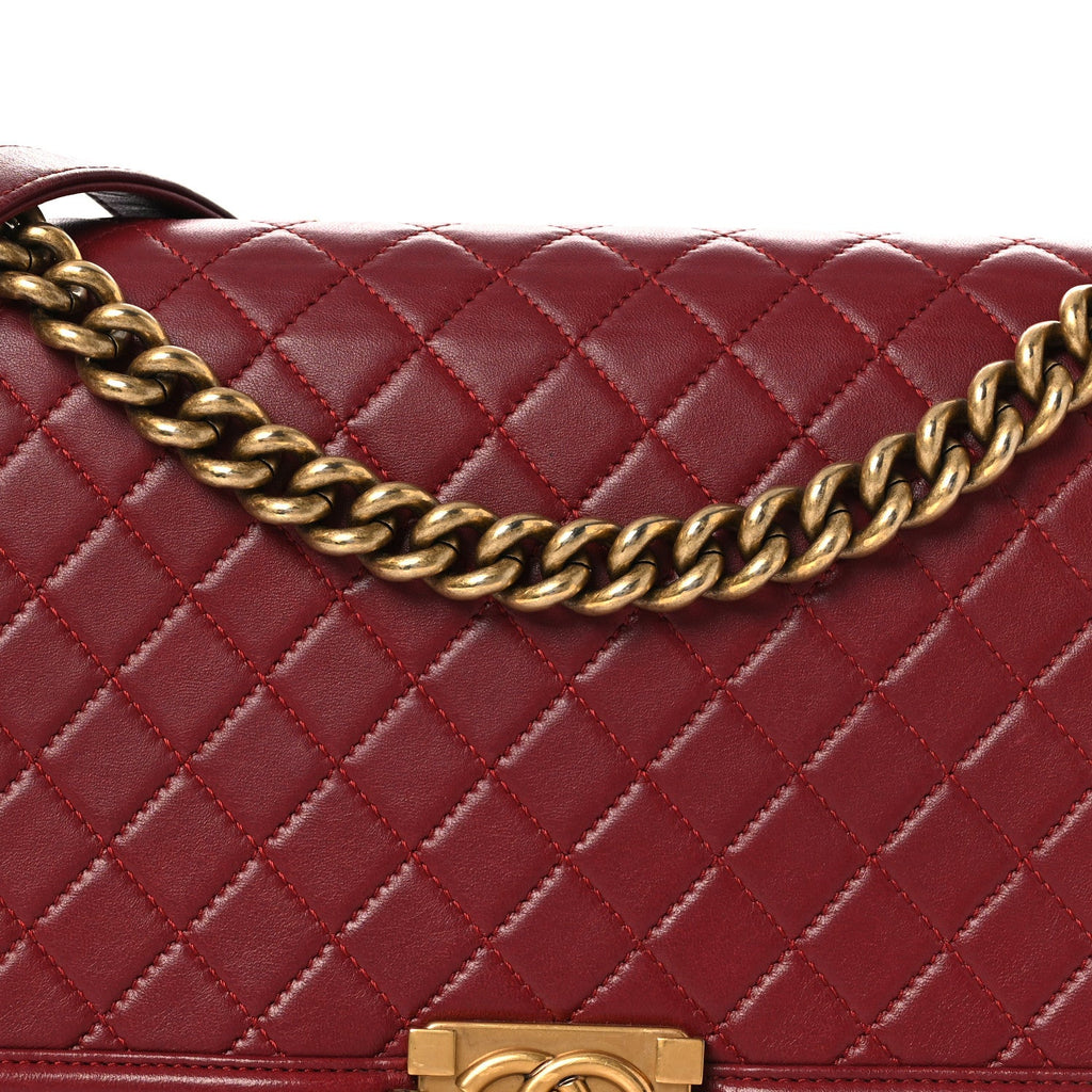 Chanel Lambskin Quilted New Medium Boy Flap Red