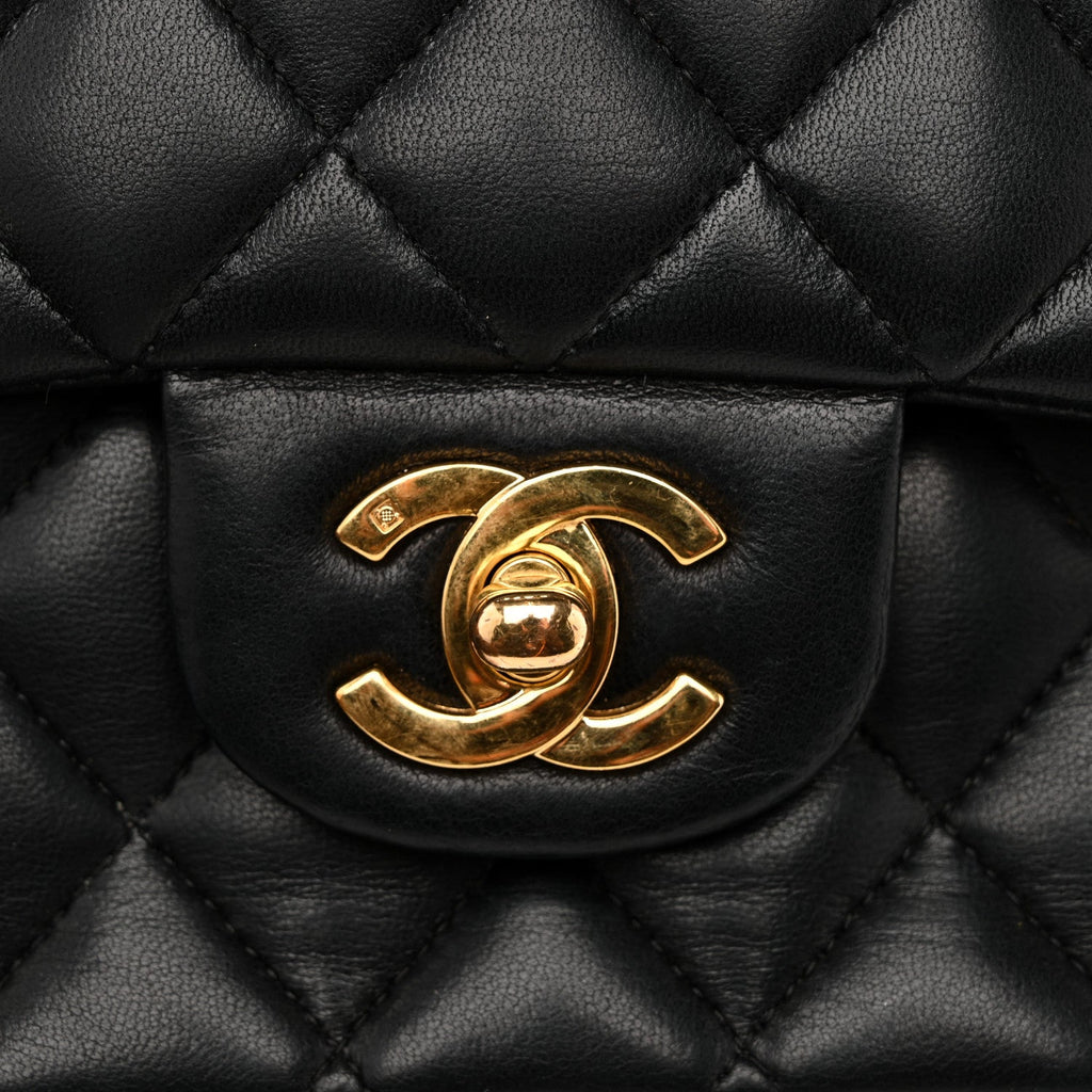 Chanel Lambskin Quilted Medium Double Flap Black