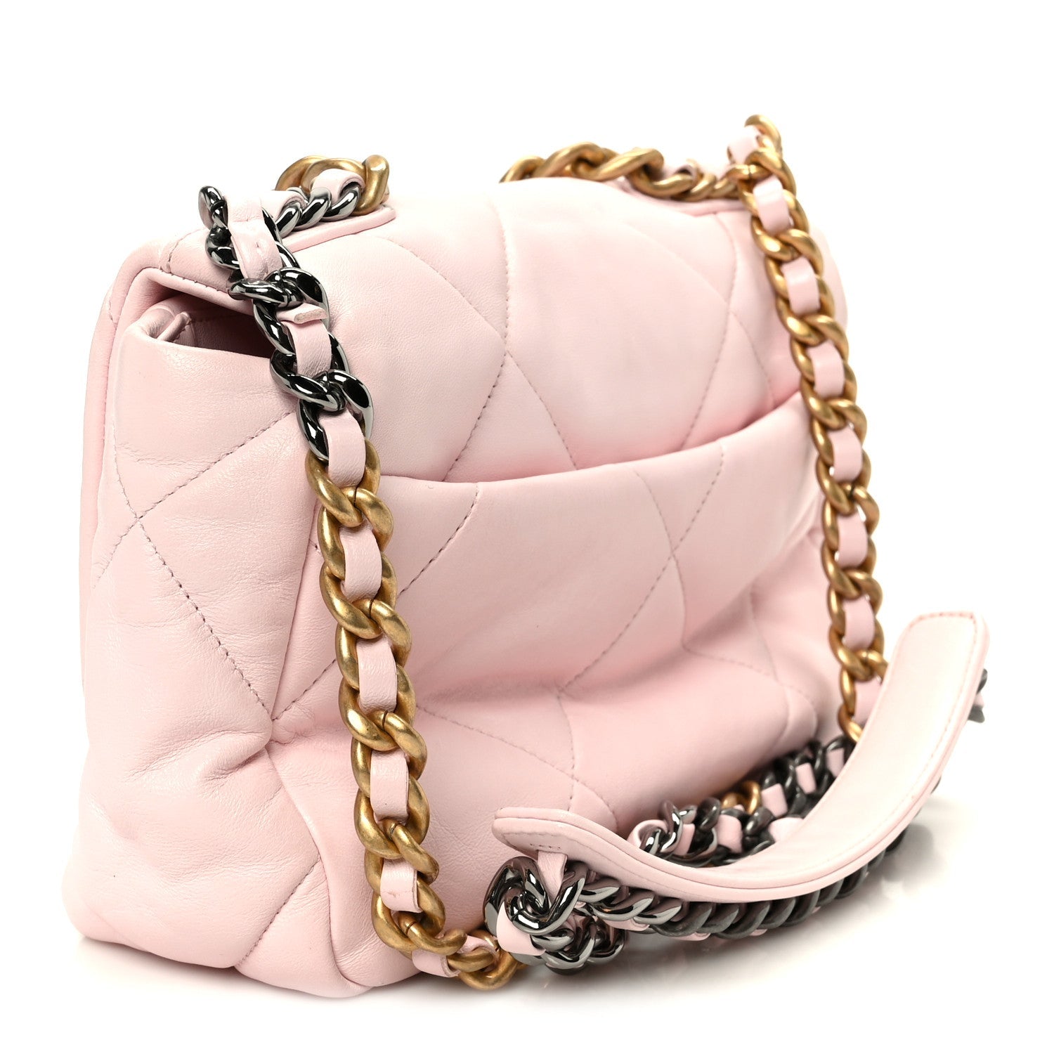 Chanel Lambskin Quilted Medium Chanel 19 Flap Light Pink
