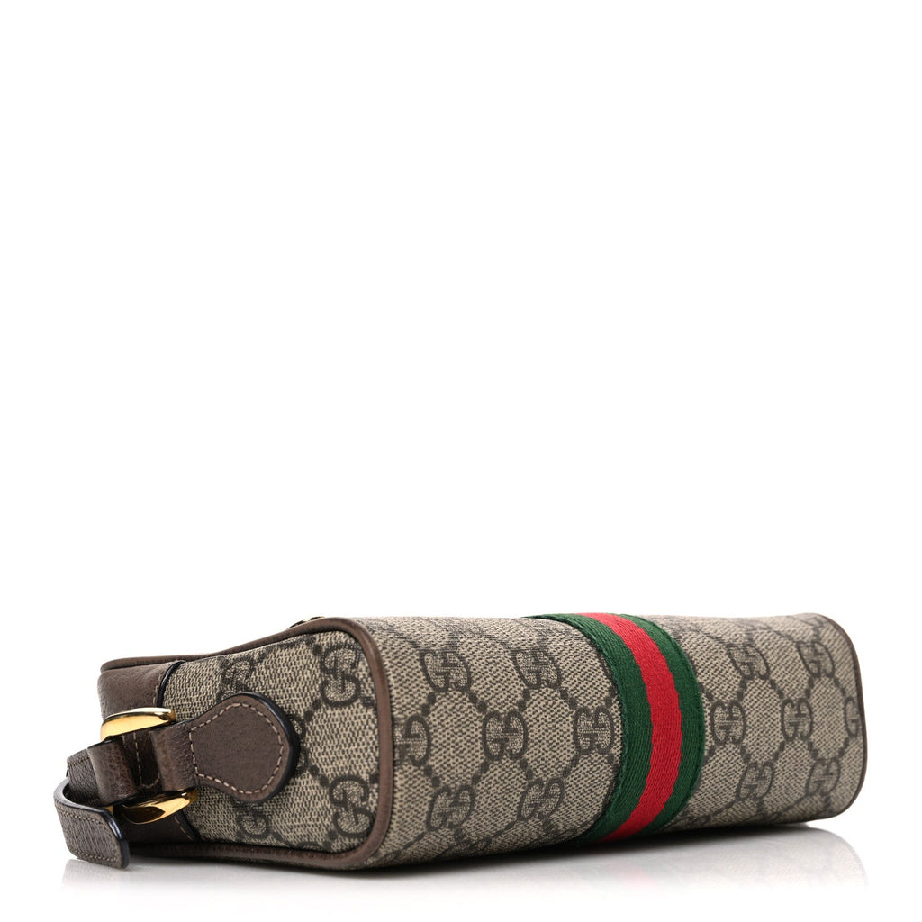 Gucci GG Supreme Monogram Web Mini Ophidia Shoulder Bag Brown