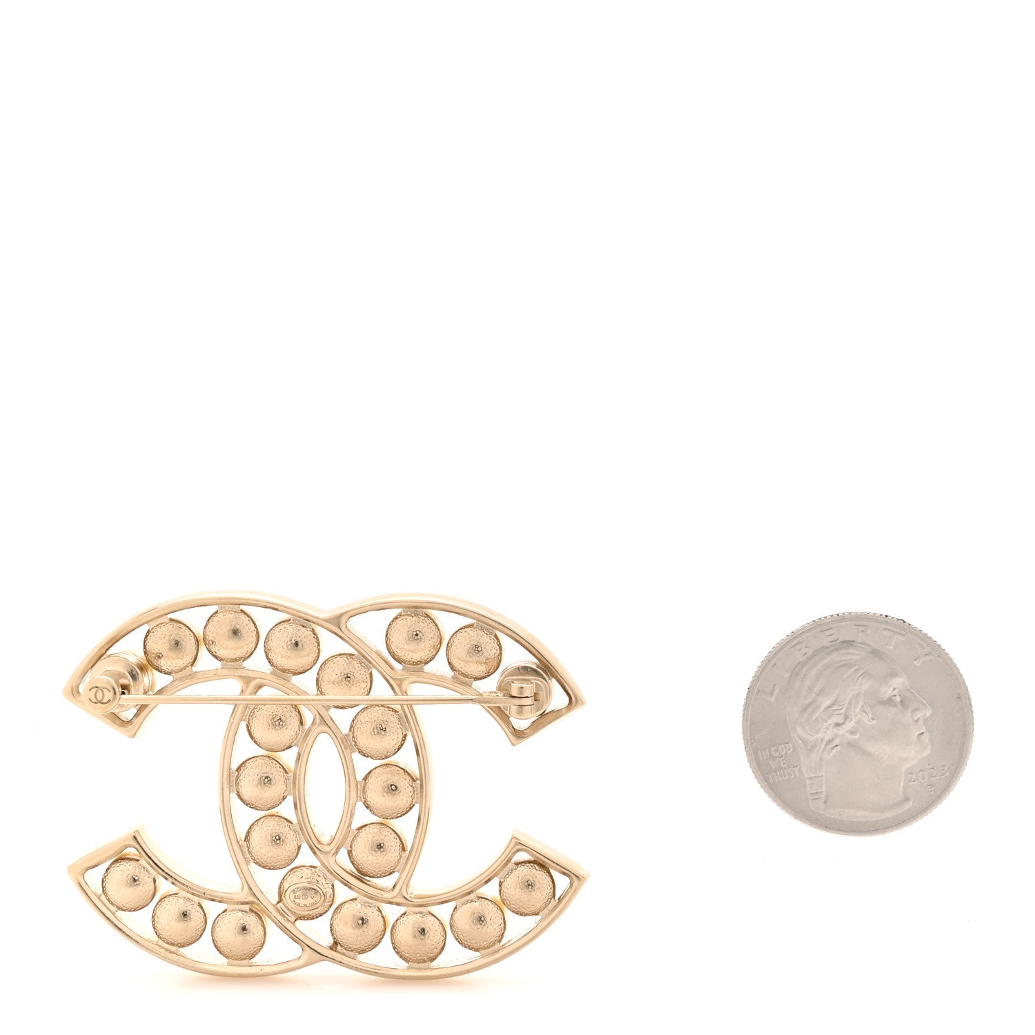 Pearl CC Brooch Light Gold