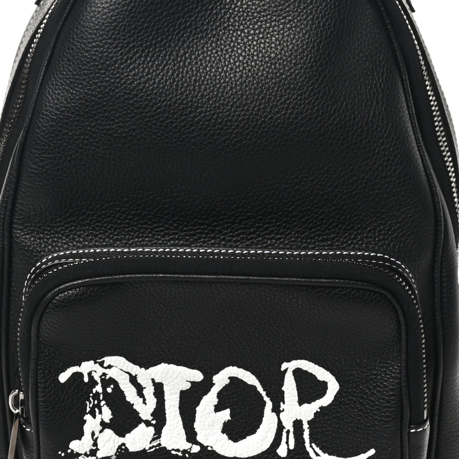 Christian Dior X PETER DOIG Grained Calfskin Slingbag Backpack Black