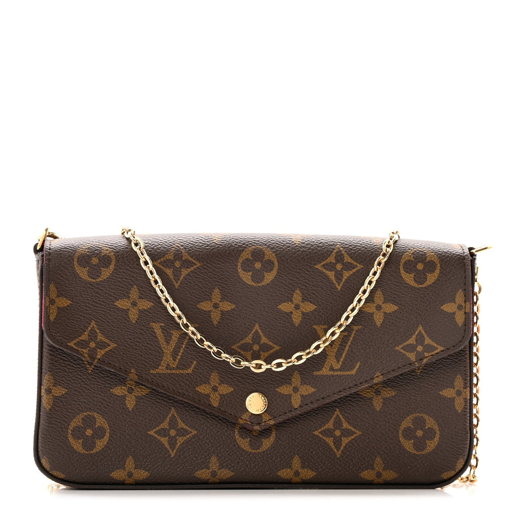 Louis Vuitton Monogram Pochette Felicie Chain Wallet Fuchsia