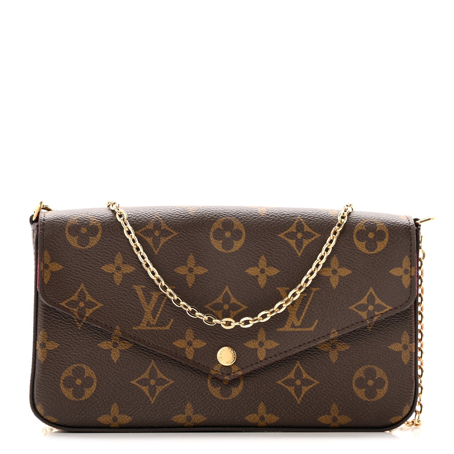 Louis Vuitton Monogram Pochette Felicie Chain Wallet Fuchsia
