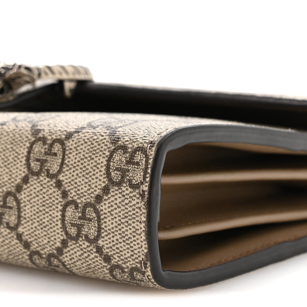 Gucci GG Supreme Monogram Mini Dionysus Chain Wallet Beige Taupe