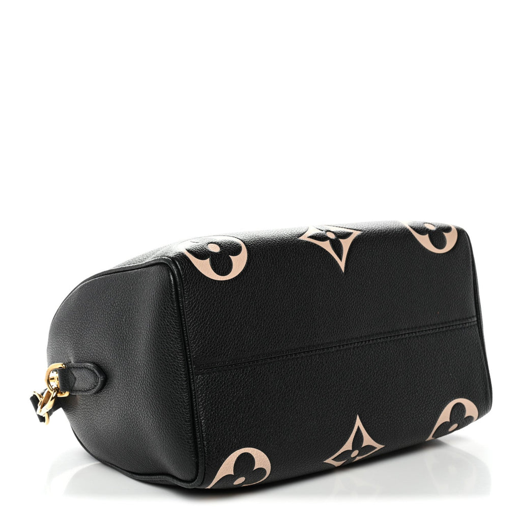 Louis Vuitton Empreinte Monogram Giant Speedy Bandouliere 25 Black Beige