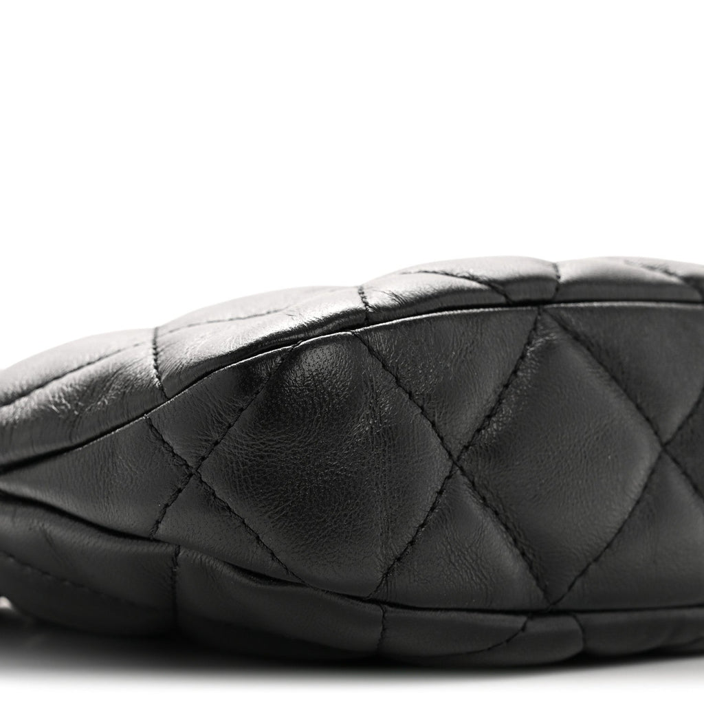 Chanel Lambskin Quilted CC Links Hobo Black
