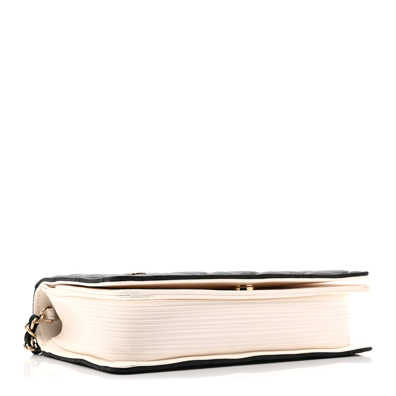 Chanel Lambskin Quilted Book Wallet On Chain WOC Black