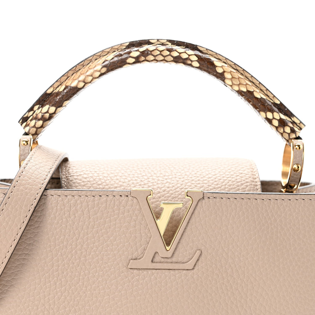Louis Vuitton Taurillon Snakeskin Capucines BB Galet