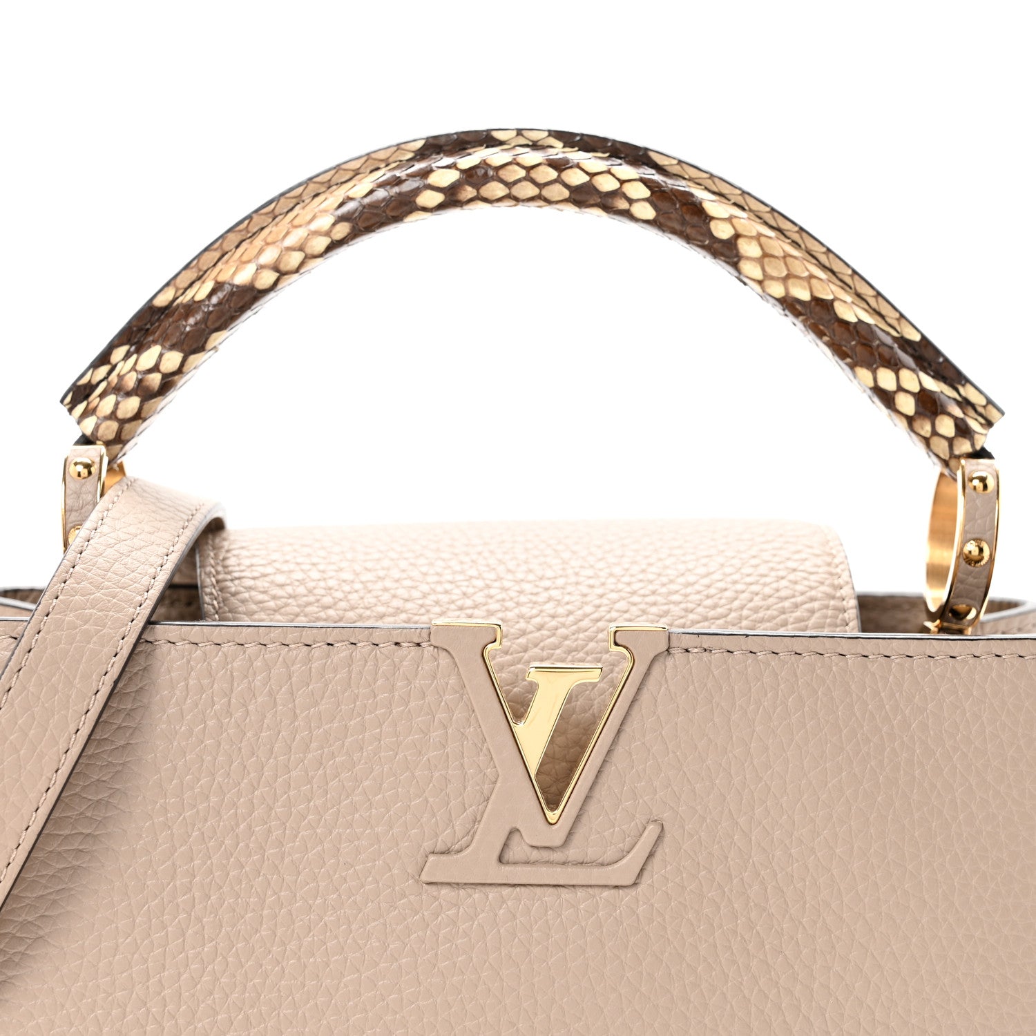 Louis Vuitton Taurillon Snakeskin Capucines BB Galet