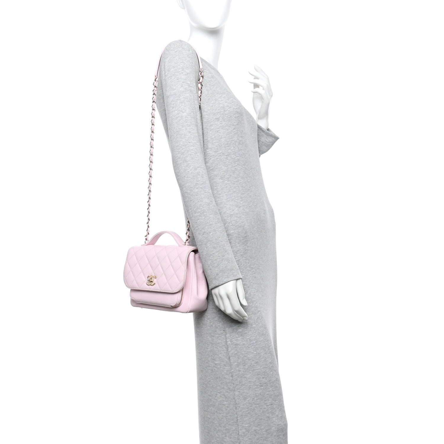 Chanel Caviar Quilted Medium Business Affinity Flap Light Pink