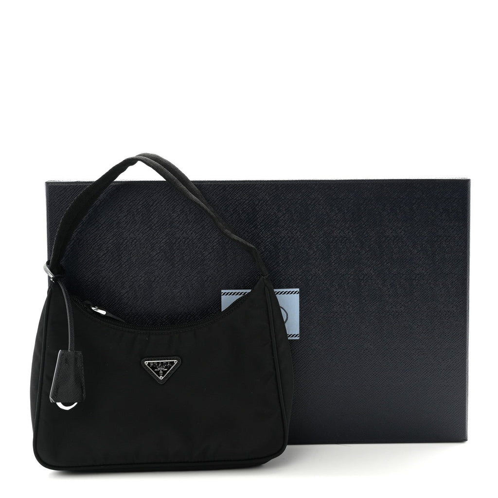 Prada Tessuto Nylon Mini Re-Edition 2000 Bag Black