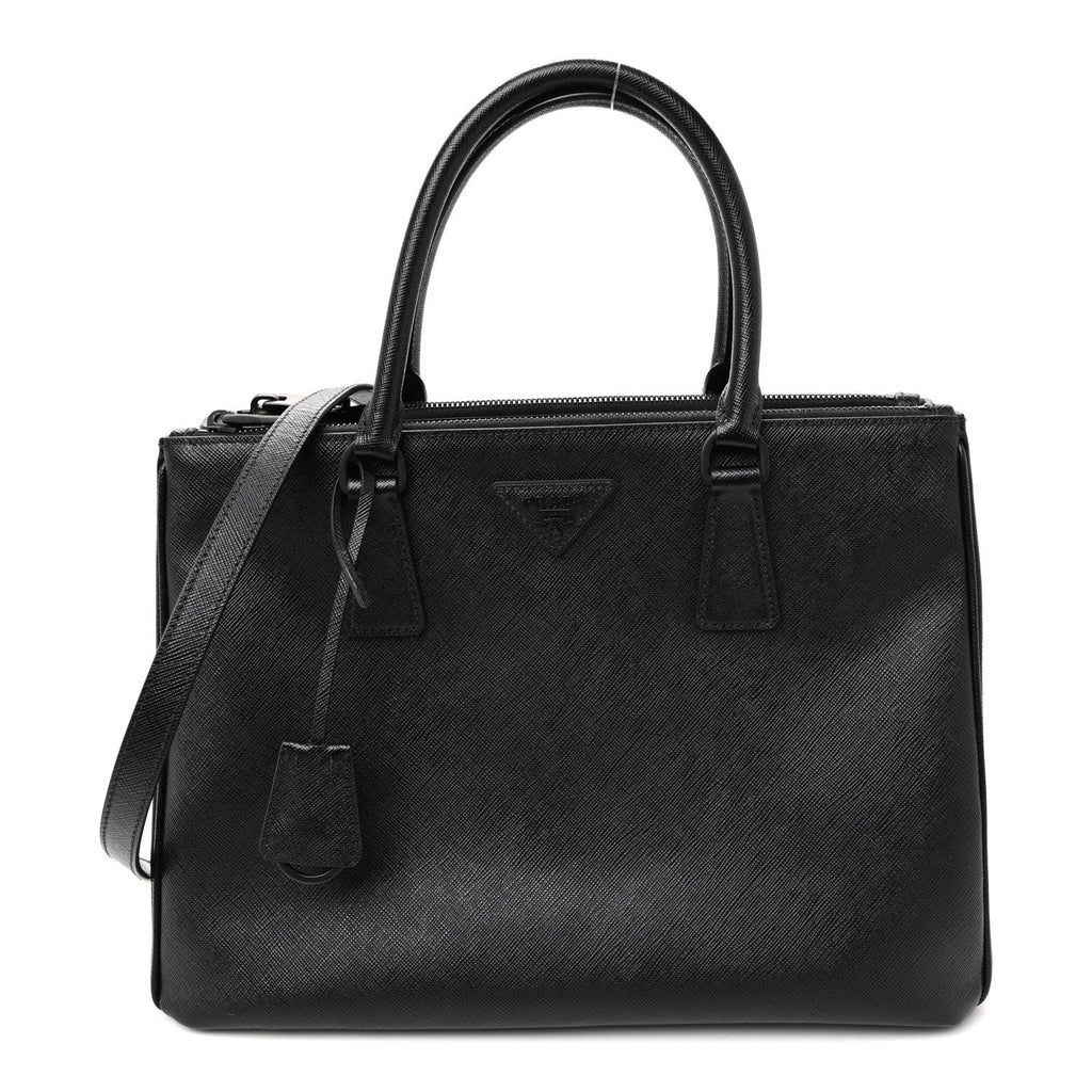 Prada Saffiano Lux Monochrome Large Galleria Double Zip Tote Black