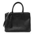 Prada Saffiano Lux Monochrome Large Galleria Double Zip Tote Black