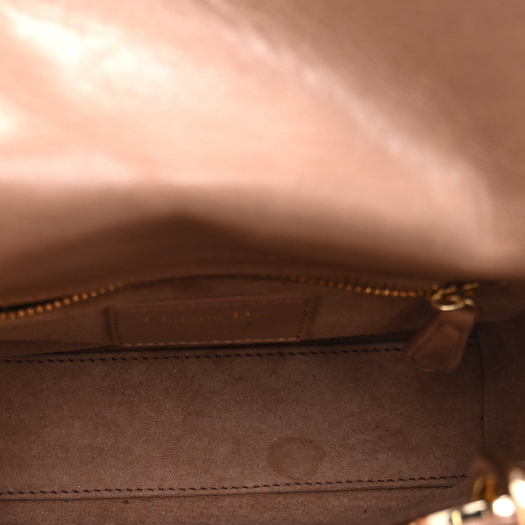Christian Dior Lambskin Gathered Mini Lady Dior Fard