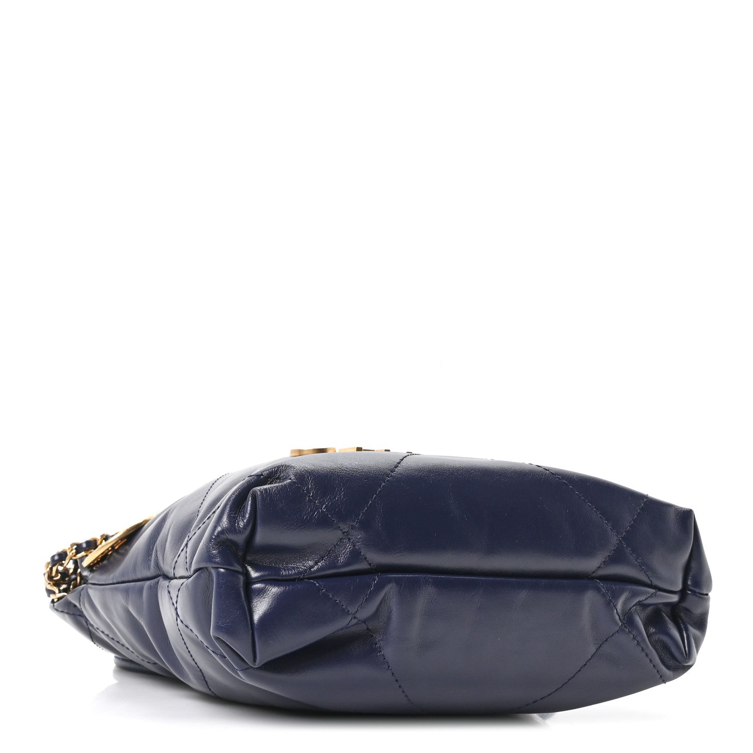 Chanel Shiny Calfskin Quilted Mini Chanel 22 Navy Blue