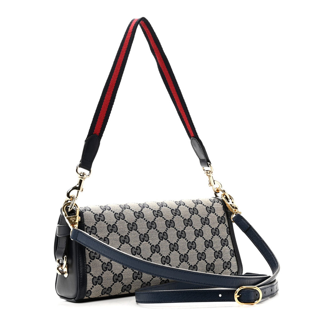 Gucci GG Monogram Small Luce Shoulder Bag Beige Blue