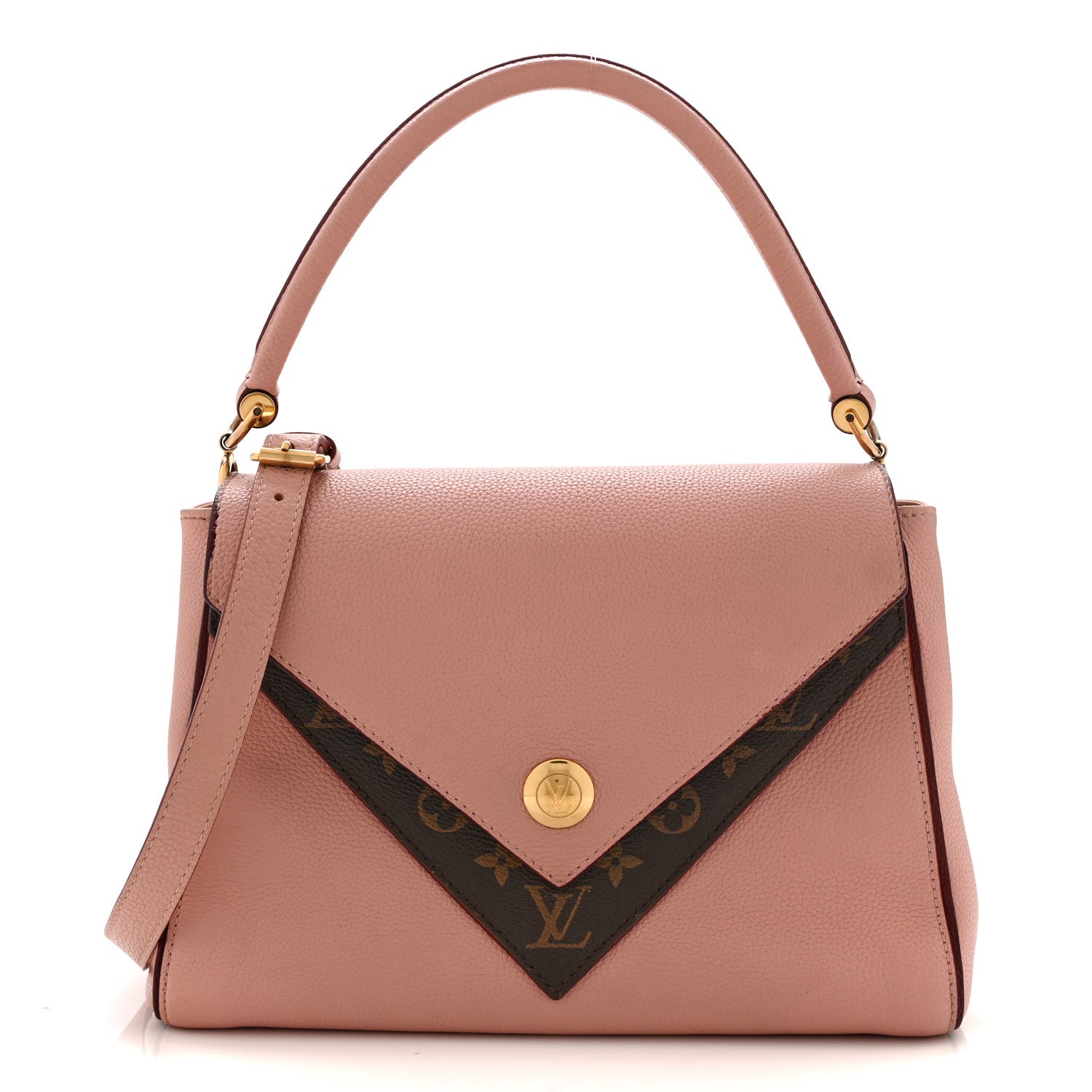 Louis Vuitton Grained Calfskin Monogram Double V Rose Poudre