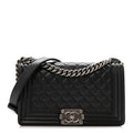 Chanel Caviar Quilted Medium Boy Flap Black