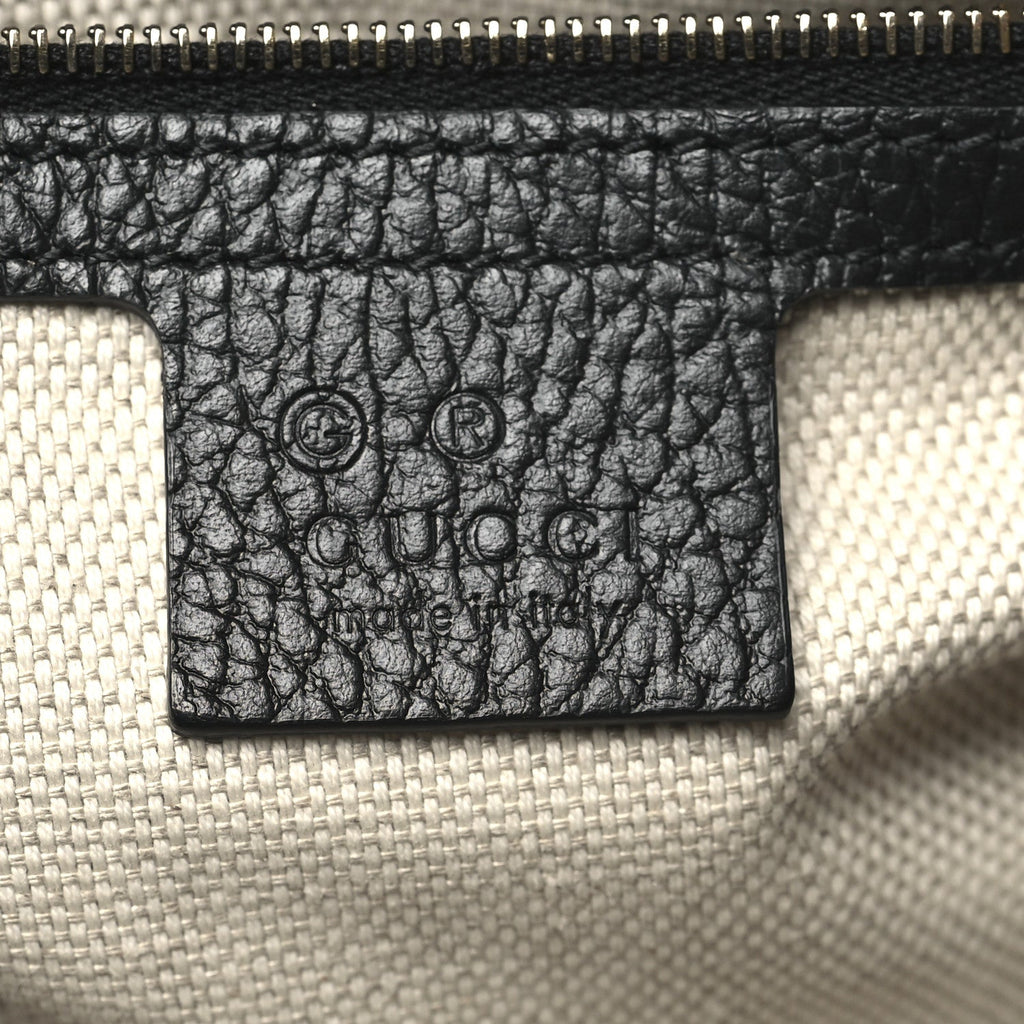 Gucci Dollar Calfskin Medium Soho Top Handle Satchel Black