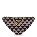 Prada Jacquard Triangolo Symbole Embroidered Mini Triangle Bag Black Alabastro