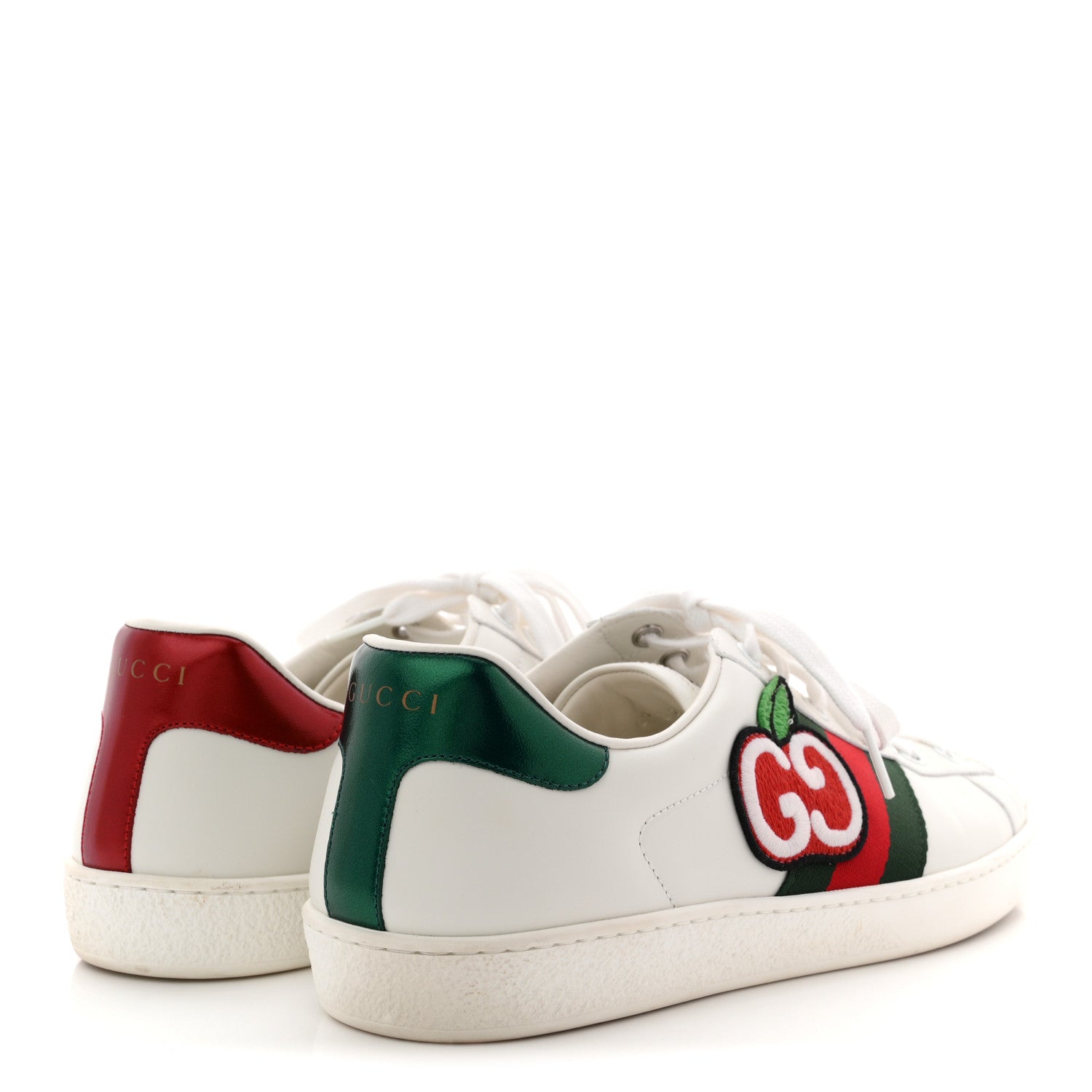 Gucci Calfskin Crocodile Web Mens Ace Sneakers 8 White Green