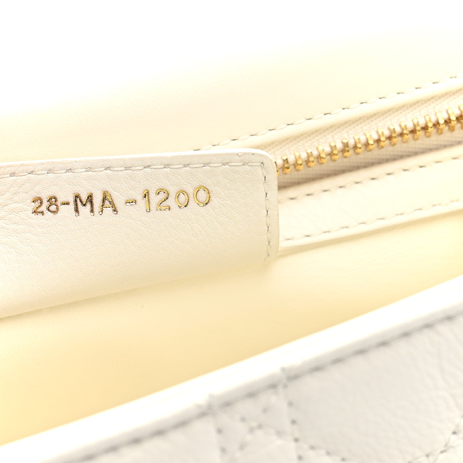 Christian Dior Grained Calfskin Cannage Large Caro Bag Ivory
