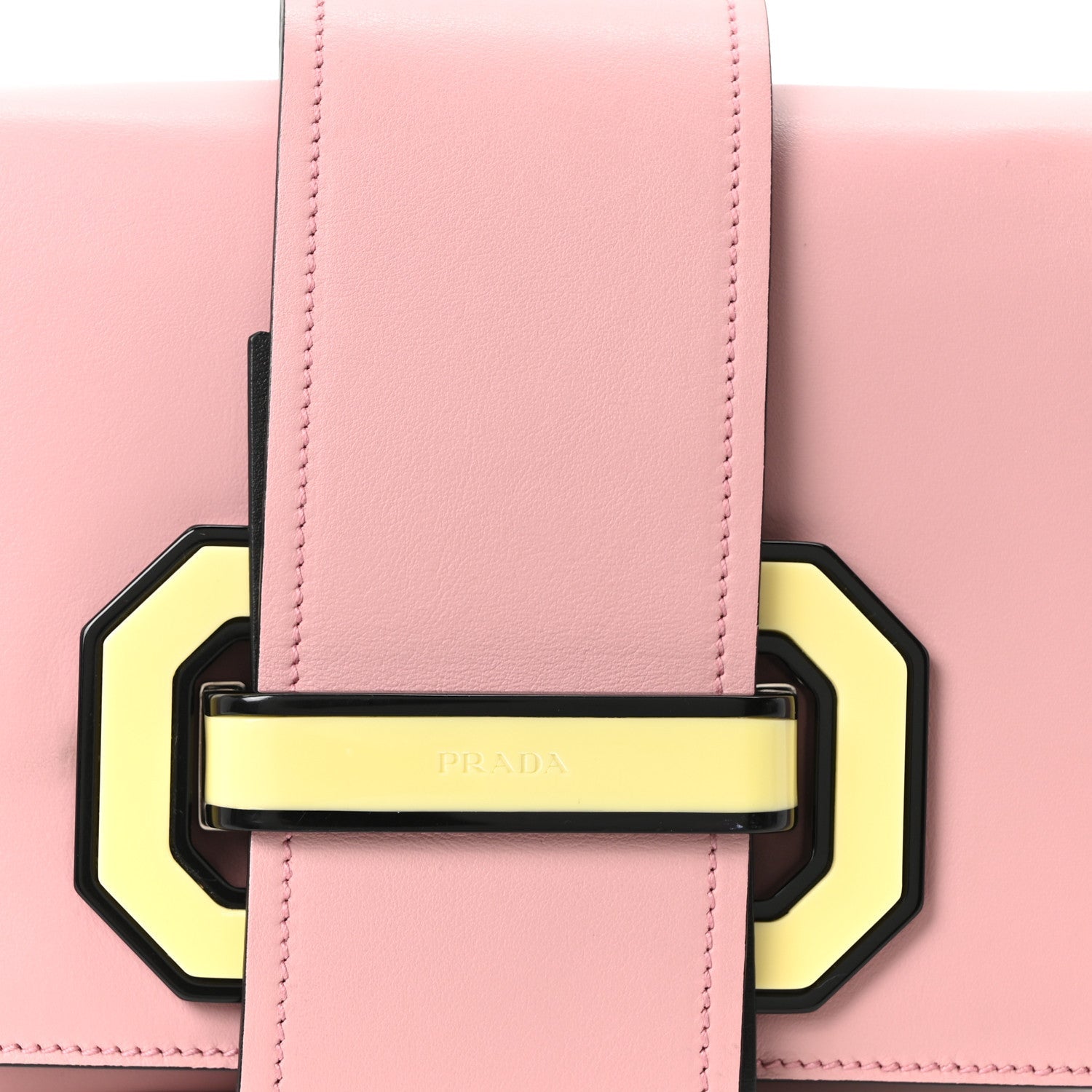 Prada City Calf Plex Ribbon Bag Pesco Giallo