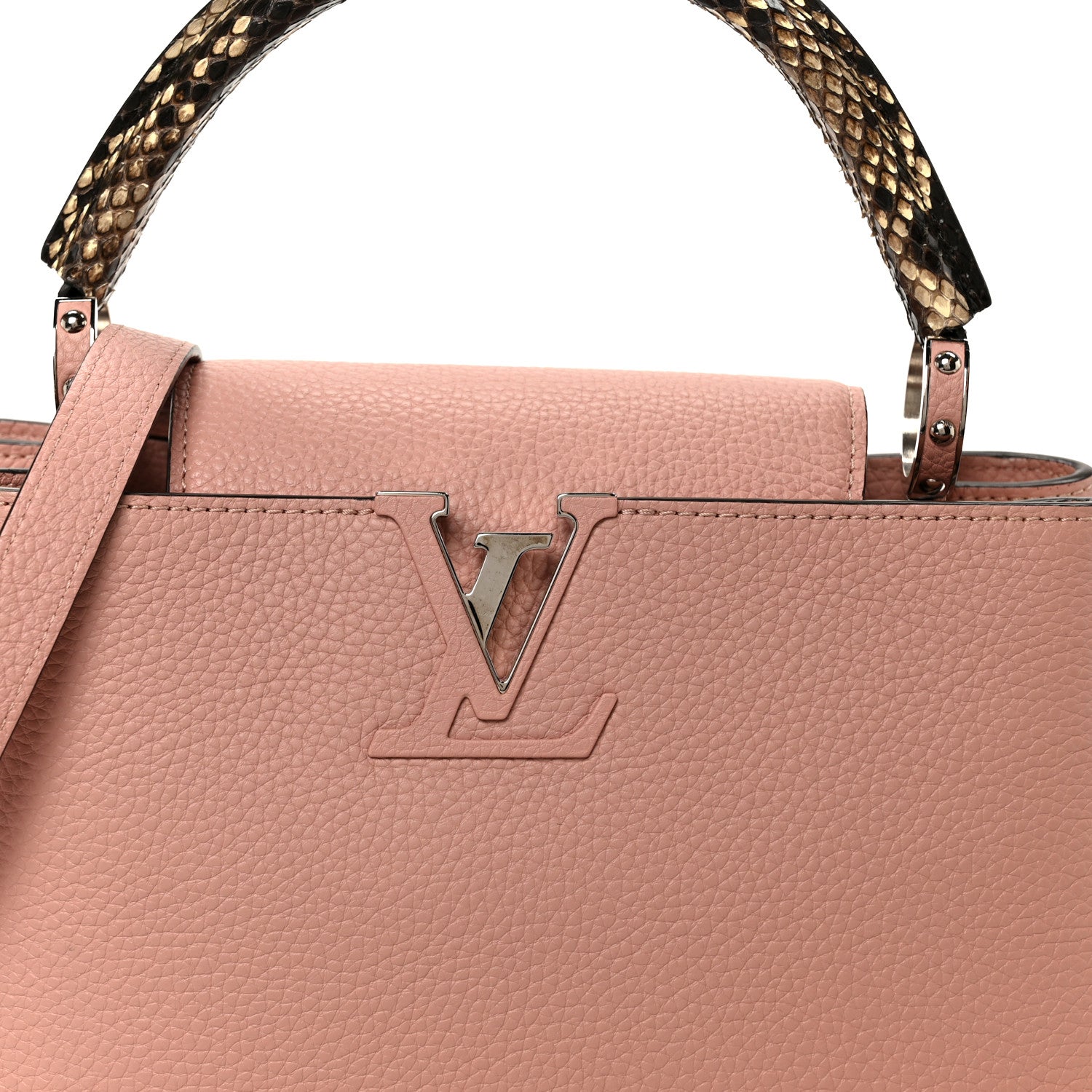 Louis Vuitton Taurillon Snakeskin Capucines PM Magnolia