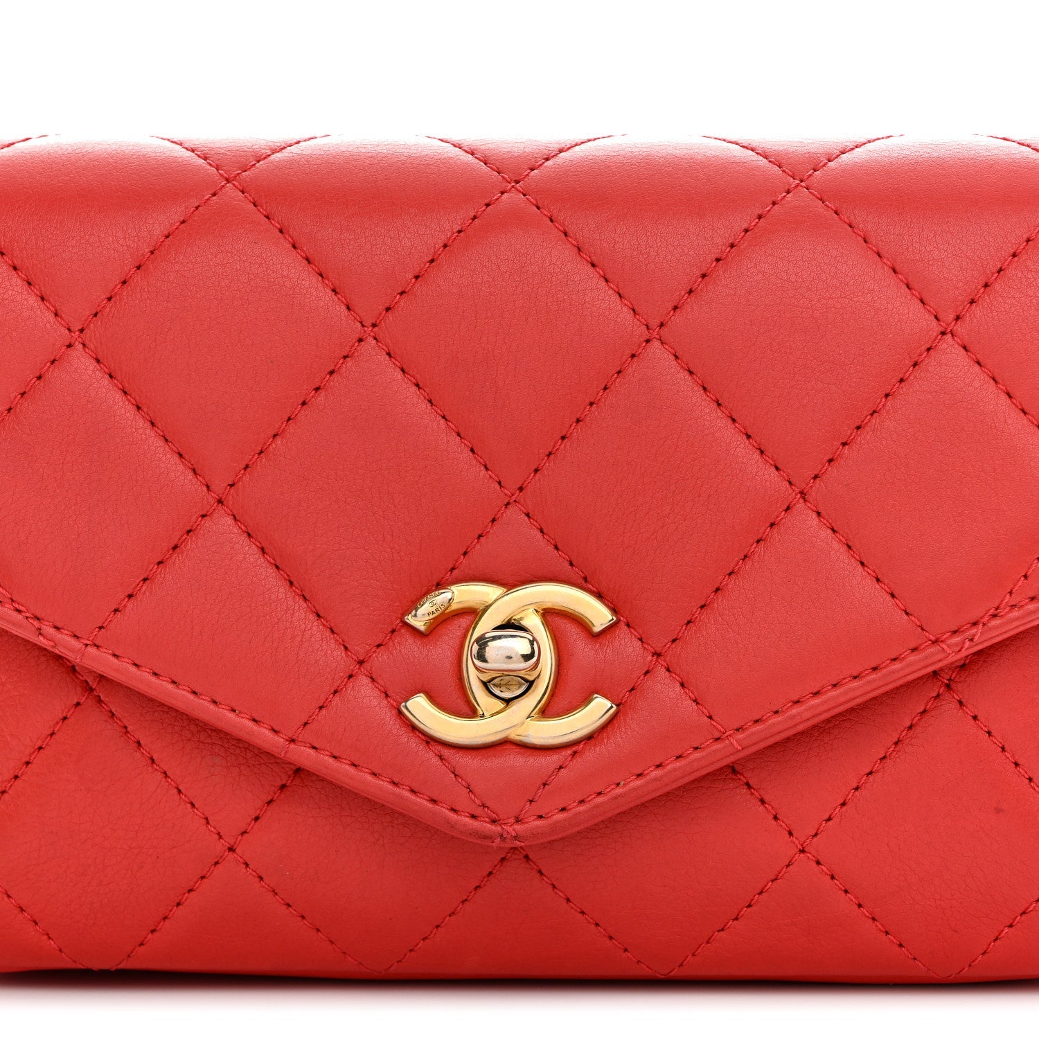 Chanel Calfskin Quilted Flap Waist Bag Red